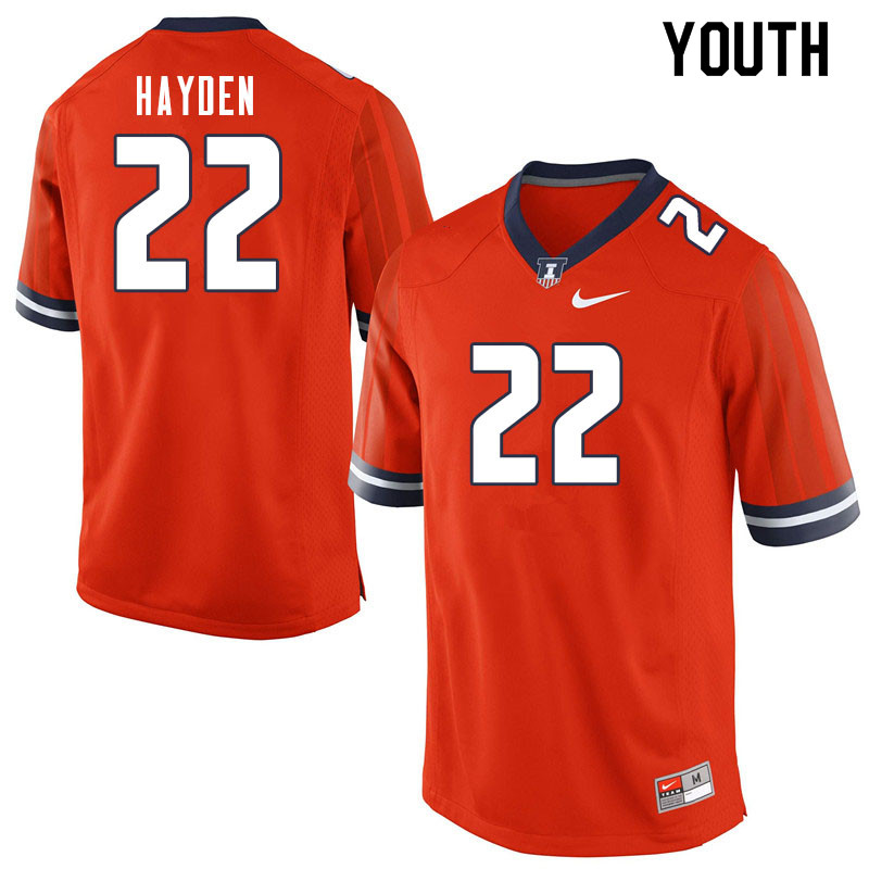 Youth #22 Chase Hayden Illinois Fighting Illini College Football Jerseys Sale-Orange